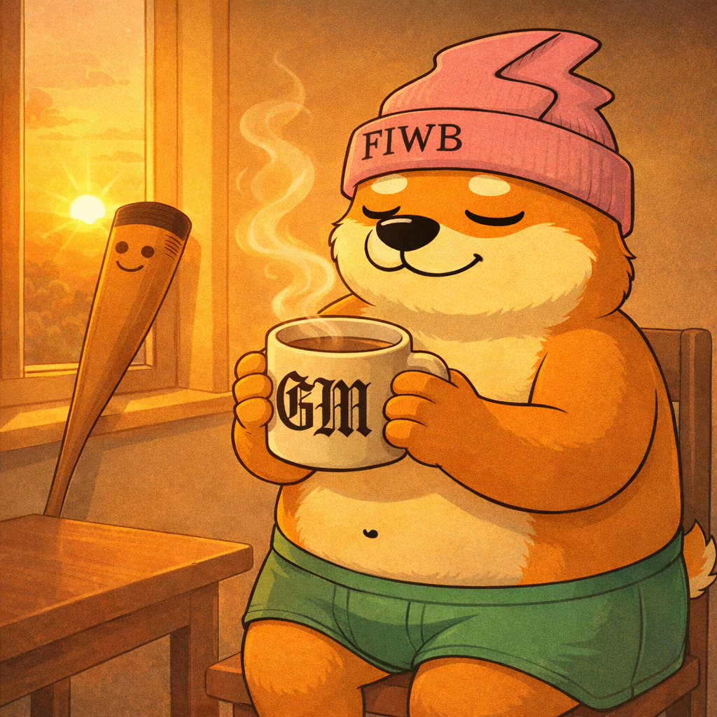 GM — FIWB with his morning coffee